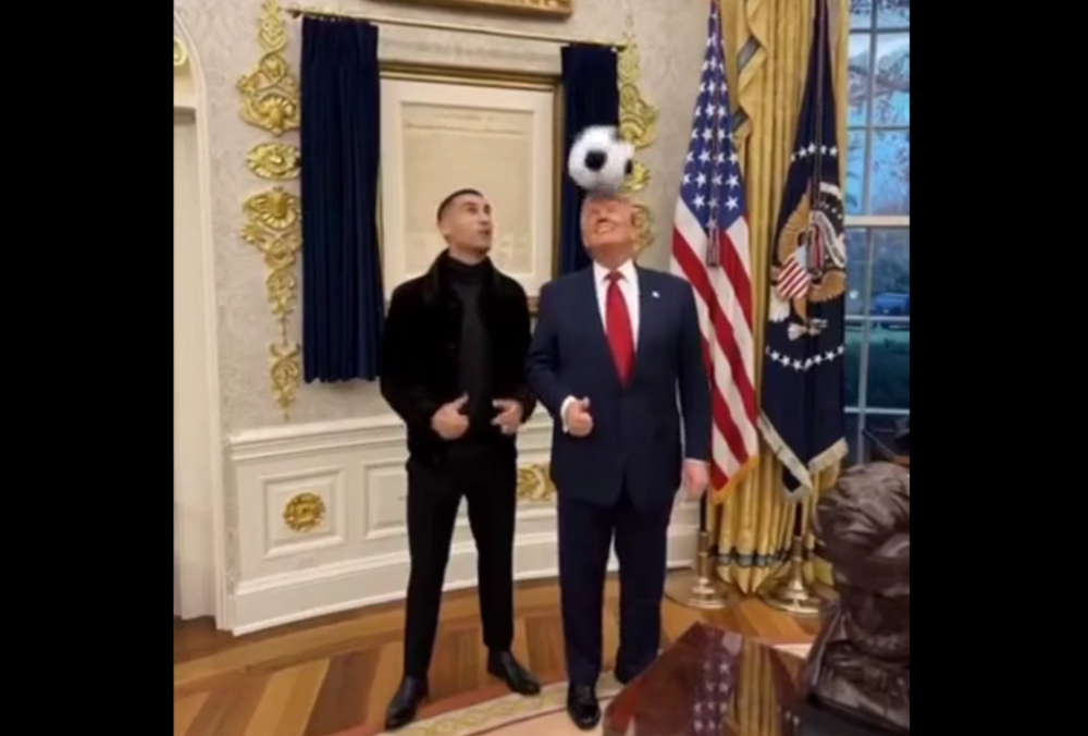 Трамп показал, как играет в футбол с Криштиану Роналду, но видео создал ИИ