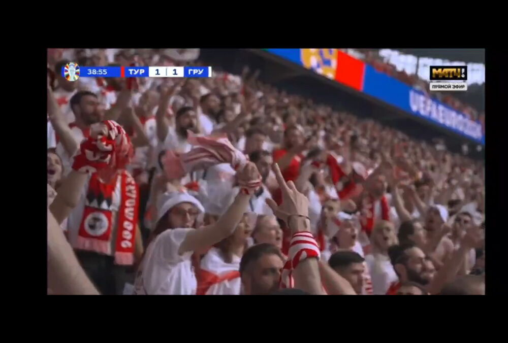 Путінський ”Матч ТВ” випадково показав в ефірі кричалку ”Путін х*йло” на матчі Туреччина-Грузія