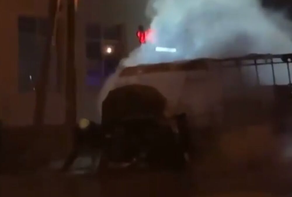 Под Киевом взорвалась маршрутка - ВИДЕО