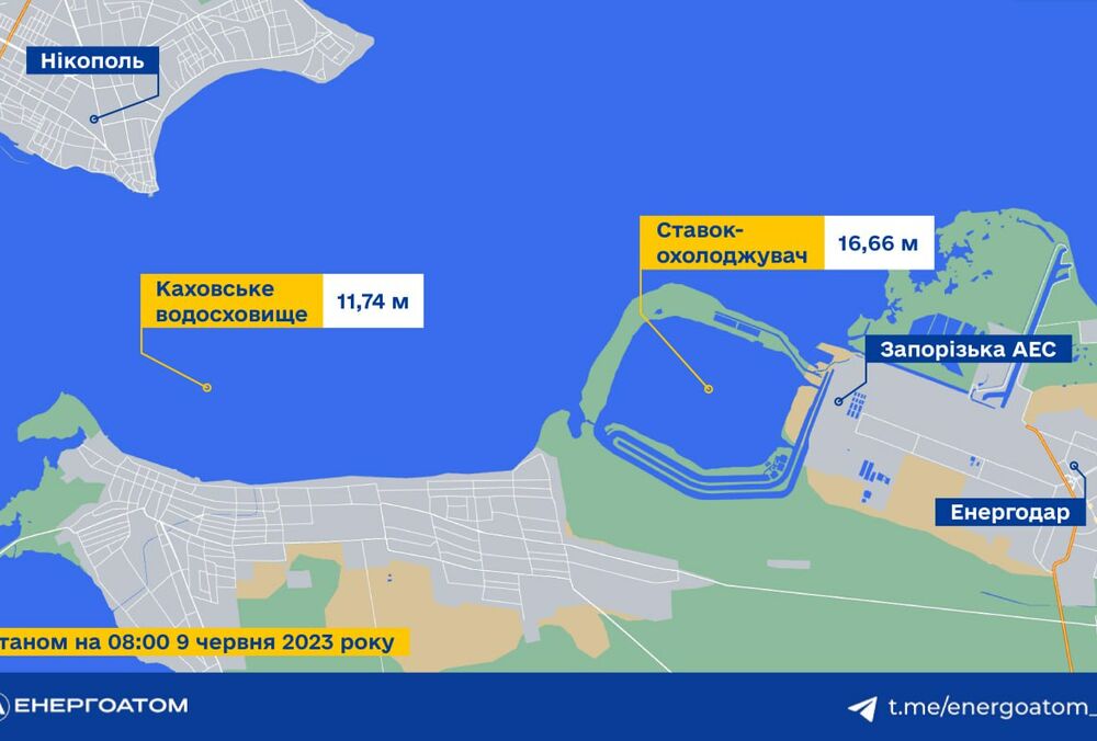 Уровень воды в пруду-охладителе ЗАЭС стабильный