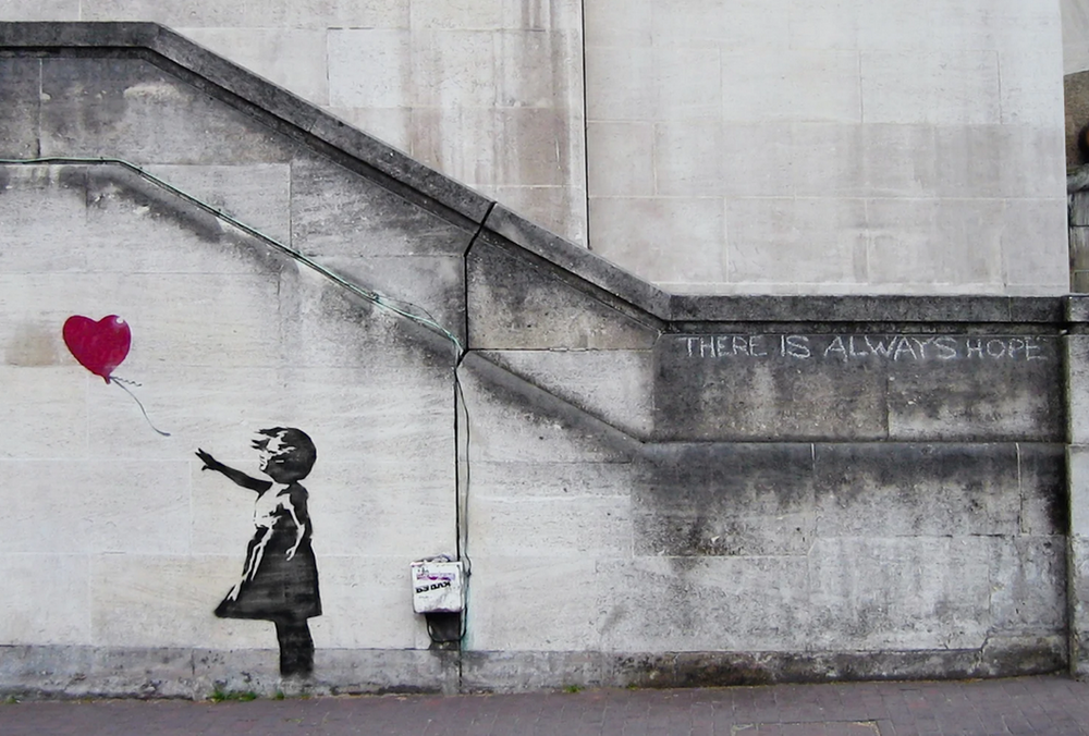 Бенксі створив нове графіті про домашнє насильство до Дня святого Валентина