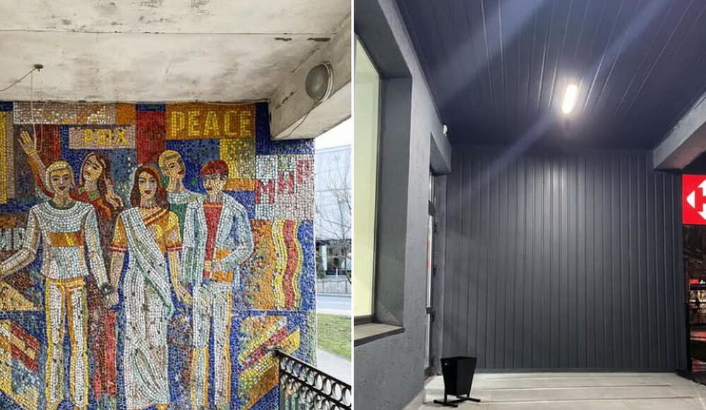 В Виннице ”Новая почта” уничтожила мозаику на здании ради нового отделения