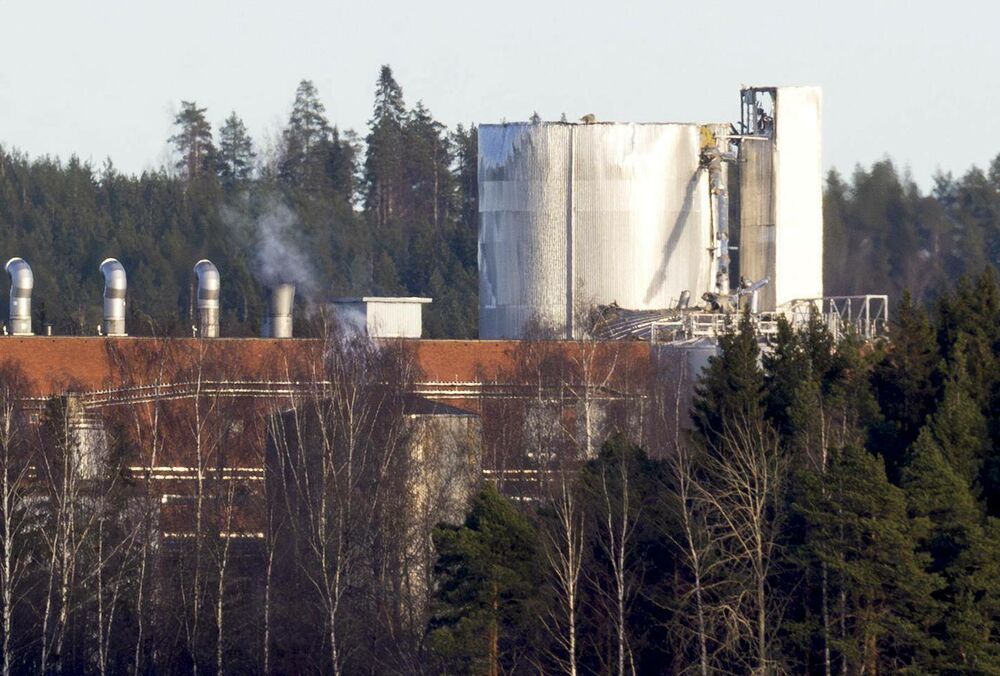 В Финляндии произошел взрыв на фабрике по производству картона