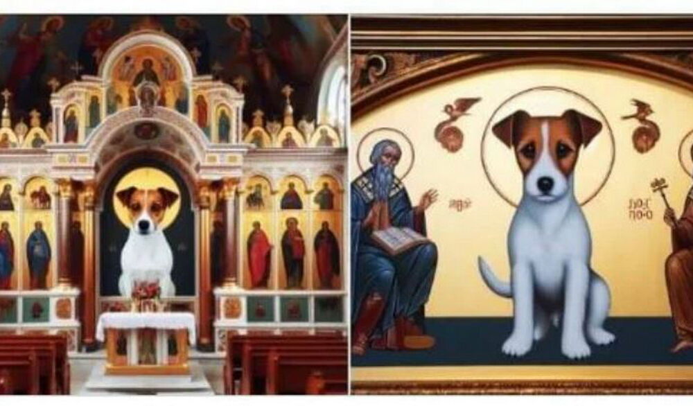 У Росії заявили, що в Україні канонізували пса Патрона, показавши його ”ікону”