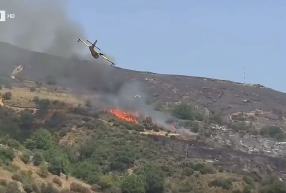 На греческом острове во время тушения лесного пожара упал самолет: трагедия попала на камеры
