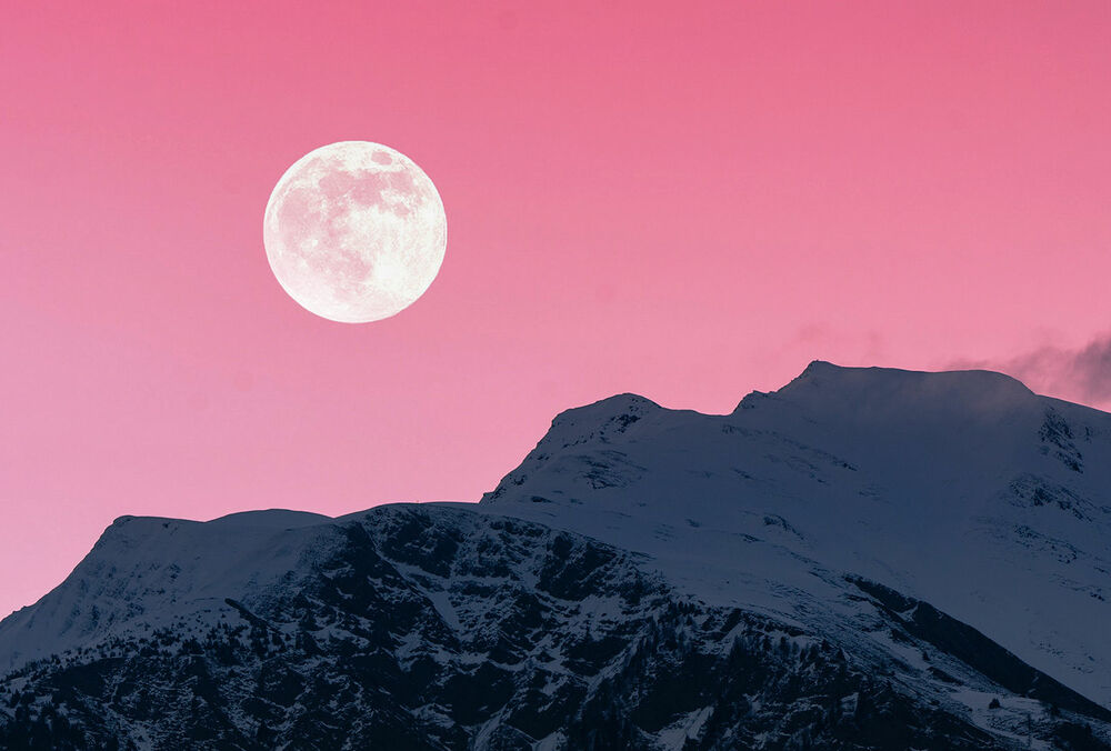 Сегодня в небе можно будет увидеть полную Розовую Луну