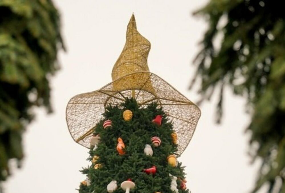 ФОТОФАКТ: с главной елки Украины сняли скандальную шляпу 