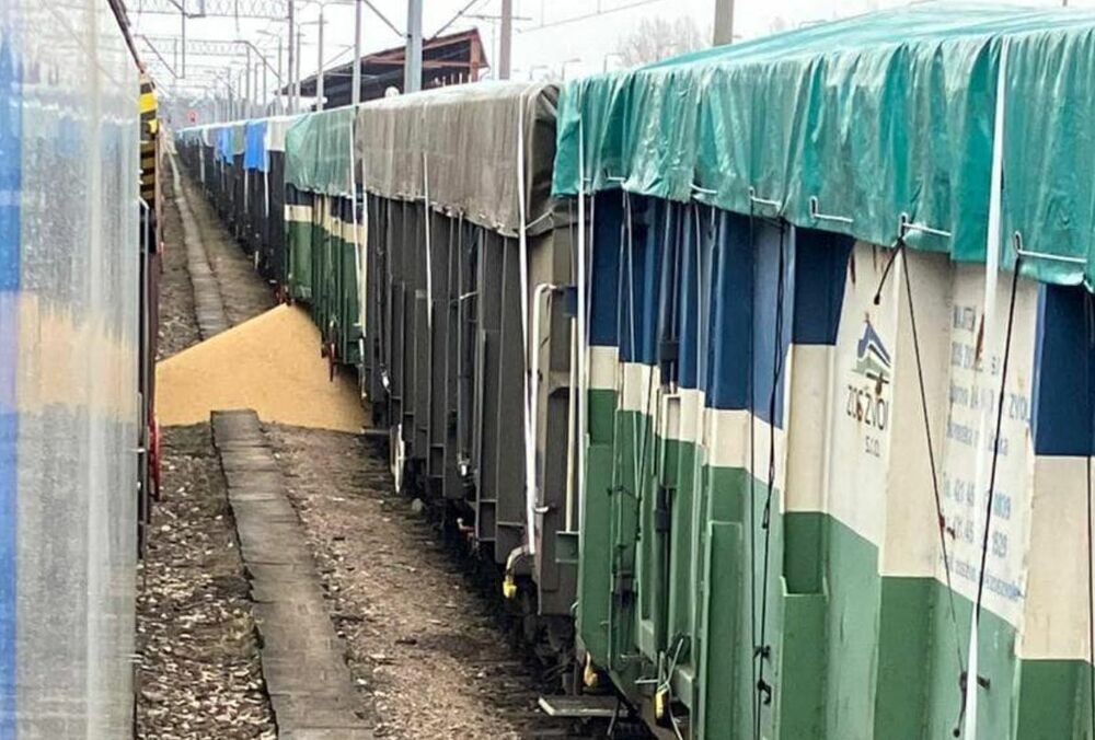 Поляки снова повредили украинские грузовые вагоны, высыпав на землю бобовые
