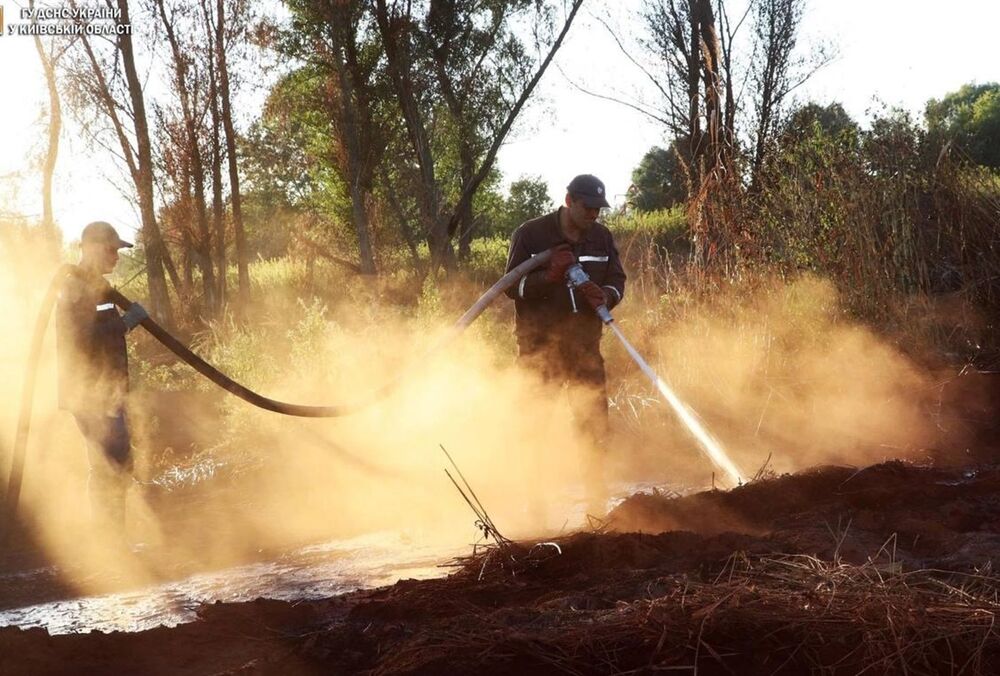 Под Киевом удалось потушить пять пожаров на торфяниках