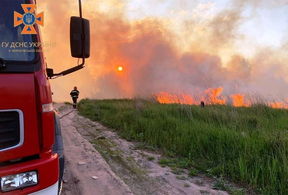 Из-за горения сухой травы на Черниговщине погиб мужчина
