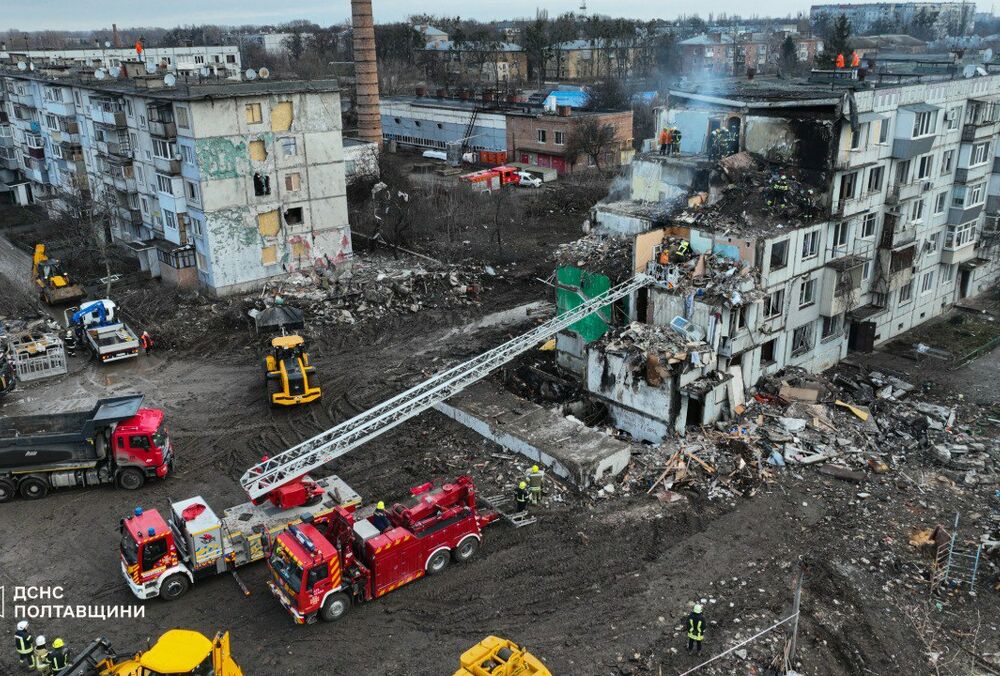 В Полтаве завершили аварийно-поисковые работы на месте разрушенной многоэтажки