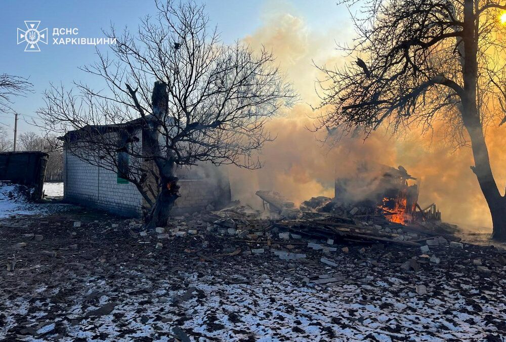 Через удар російського безпілотника загорівся будинок на Харківщині