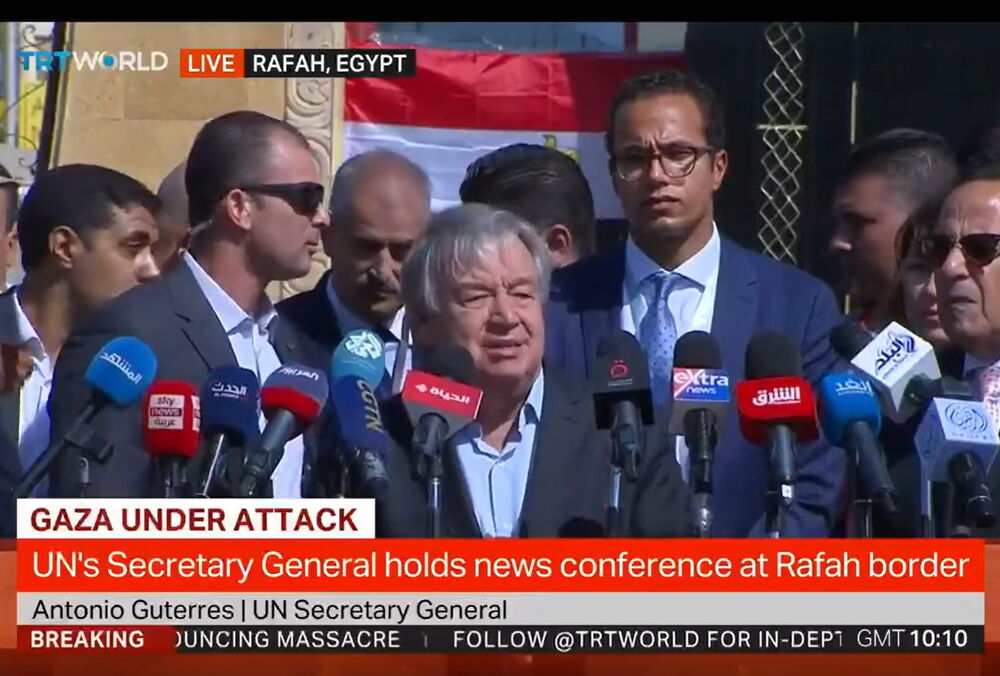 Гутерреш приїхав на КПП Рафах на кордоні Гази та Єгипту