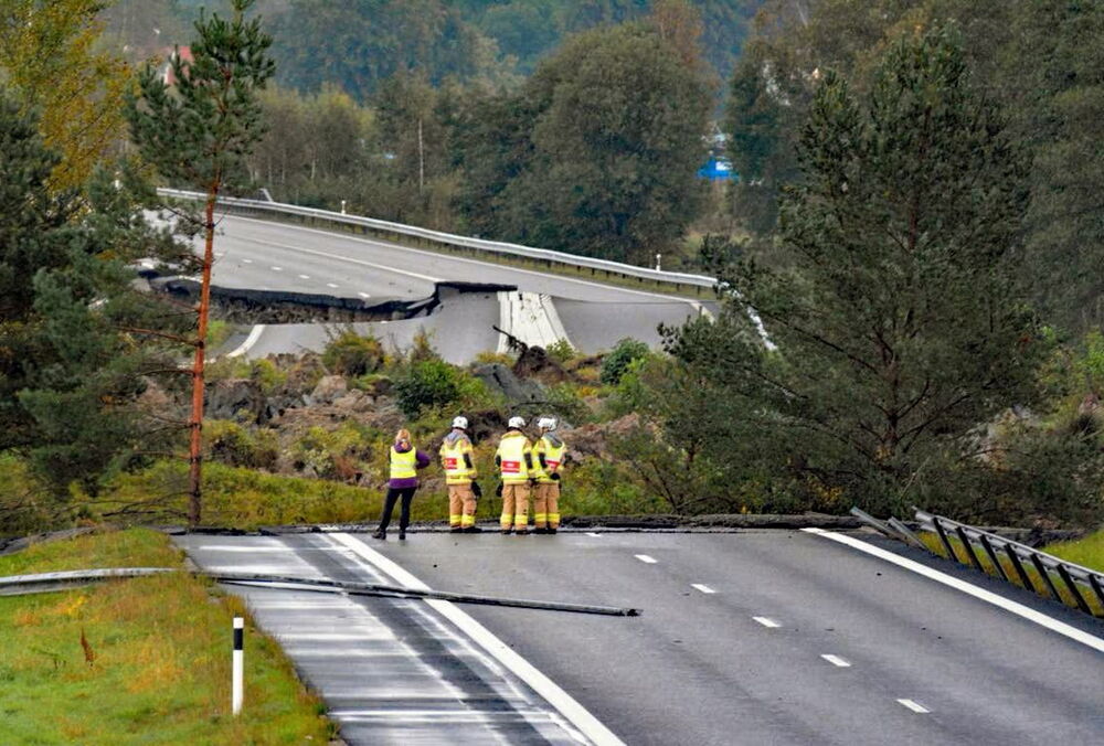 У Швеції через зсув обвалилася автомагістраль: фото