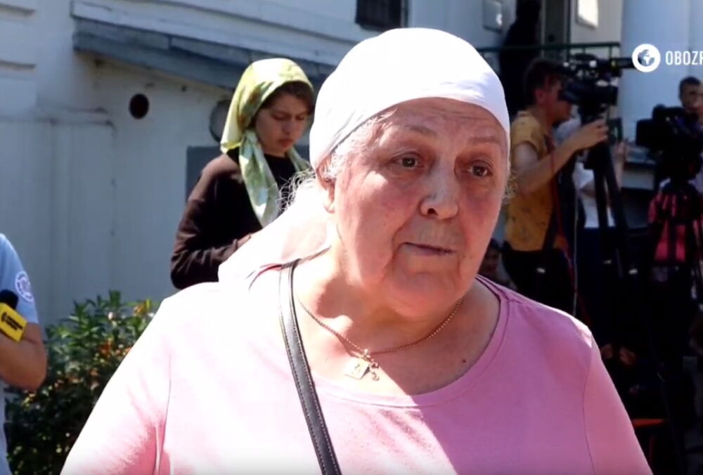 Протести у Лаврі: парафіянка МП заявила, що Київ затопить і це буде ”божою карою”