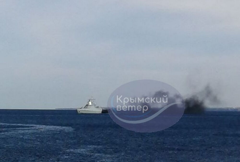 В Крыму мог взорваться российский корабль-носитель ”Калибров”: фото, видео