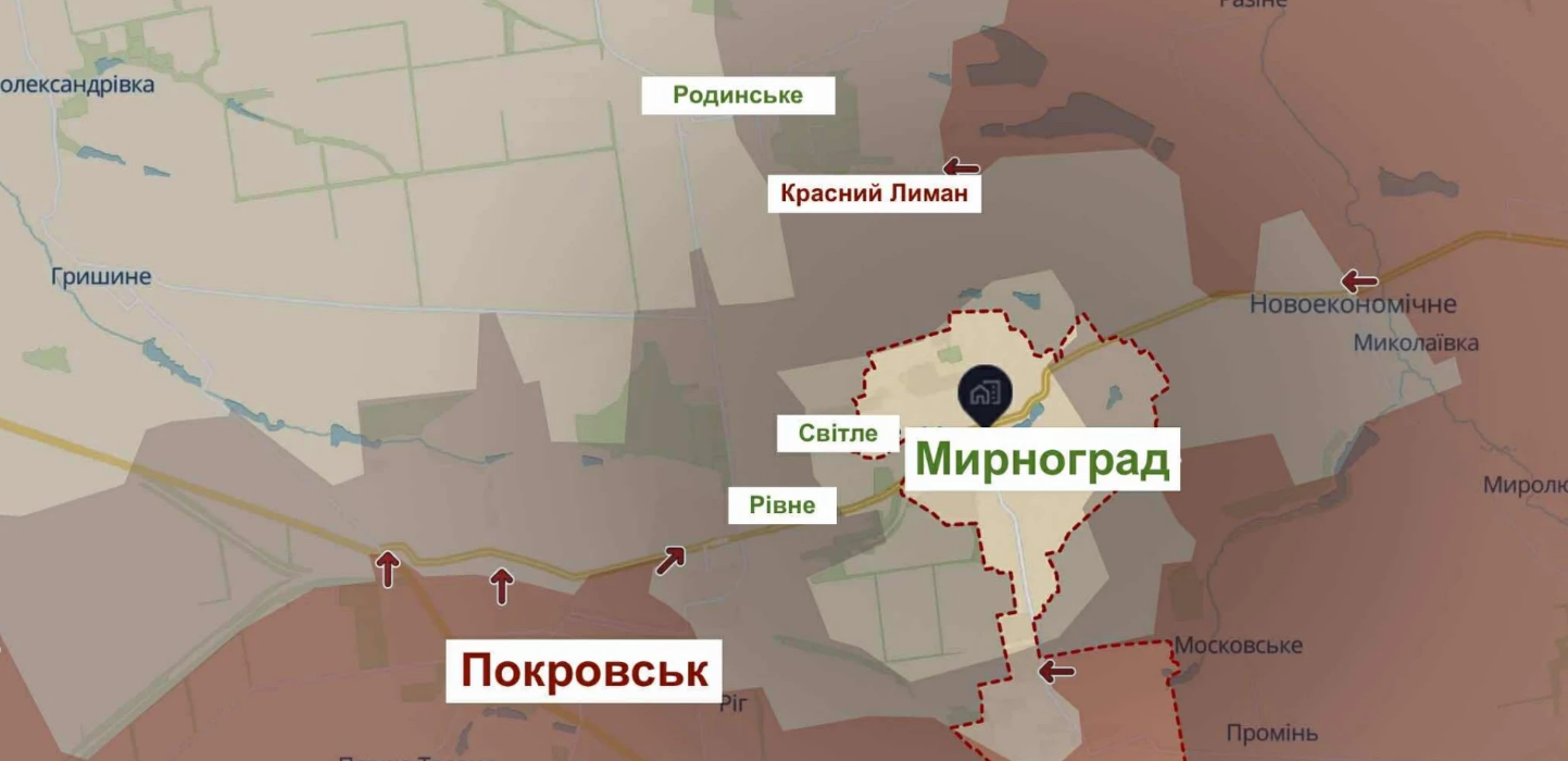 Все дороги из Мирнограда находятся в ”серой зоне”, а некоторые районы города близки к окружению, - УП