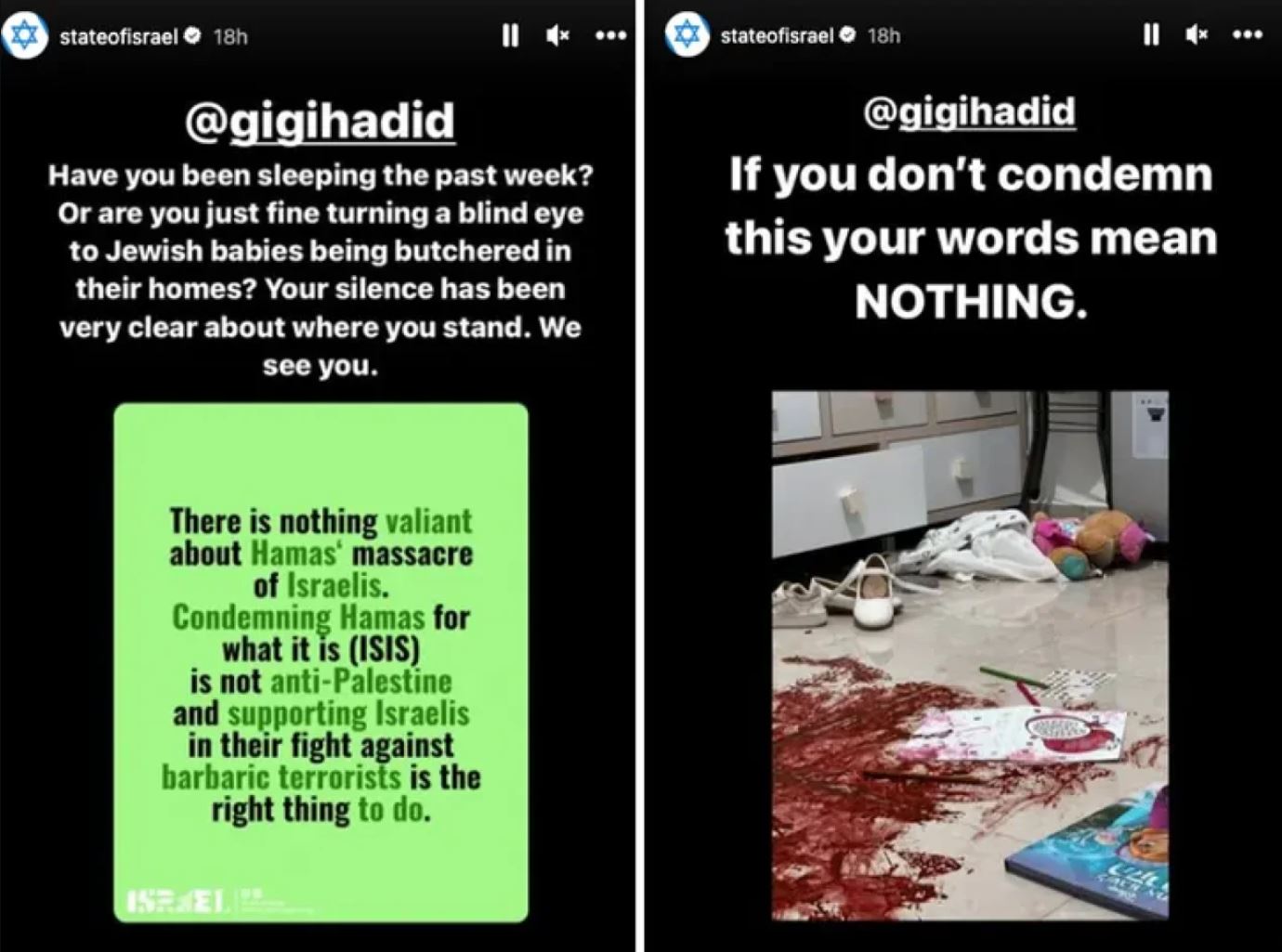 ”Ви спали?”: Ізраїль жорстко відповів супермоделі Джіджі Хадід на її підтримку палестинців — фото