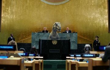 В ООН виступив динозавр задля привернення уваги до глобального потепління