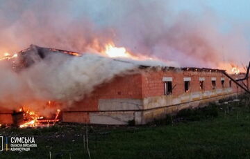На Сумщині горіла ферма з тваринами через російський обстріл