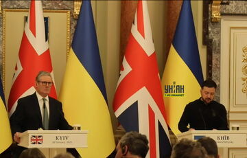 Росія атакувала Київ безпілотниками у день візиту прем'єр-міністра Британії та міністра оборони Італії Росія атакувала Київ безпілотниками у день візиту прем'єр-міністра Британії та міністра оборони Італії