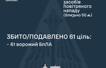 ПВО перехватила 61 российский БПЛА из 80