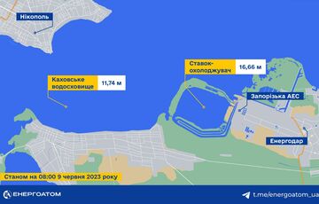 Уровень воды в пруду-охладителе ЗАЭС стабильный