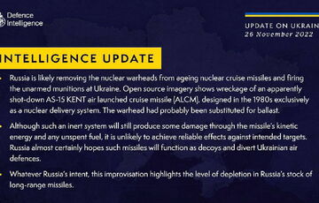 Использование РФ ракет с имитатором ядерной боеголовки показывает истощенность запасов