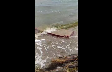 К побережью Одессы начало приносить мебель и дома из Херсонской области: видео