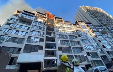 Утренний ракетный обстрел Киева: спасатели приступили к ликвидации последствий  Утренний ракетный обстрел Киева: спасатели приступили к ликвидации последствий