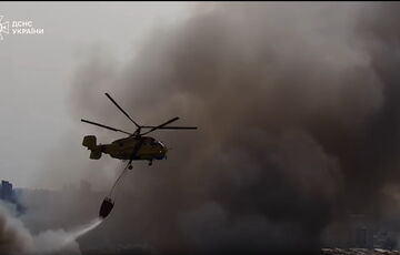 Пожежі у Києві гасили за допомогою роботів та гелікоптерів ГУР: відео