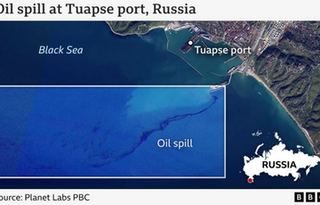 В Черном море фиксируют нефтяное пятно после атаки БПЛА на порт в Туапсе