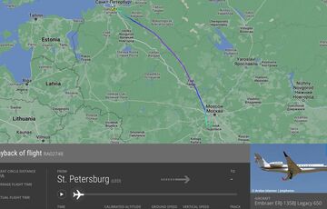 Другий літак, який пов'язують із Пригожиним, прилетів до Москви Другий літак, який пов'язують із Пригожиним, прилетів до Москви