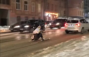 Героєм дивного відео ”бабуся на лижах у Львові” виявився ухилянт у розшуку