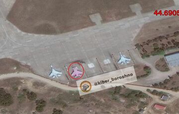 На аэродроме Бельбек заметили розовый макет МиГ-31: фото На аэродроме Бельбек заметили розовый макет МиГ-31: фото