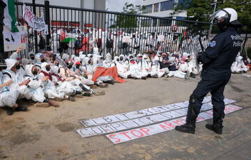 Пропалестинські активісти пошкодили українську бронетехніку у Бельгії