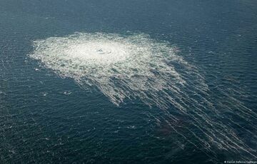 З'явилися перші кадри пошкодженої вибухом труби ”Північного потоку-1”