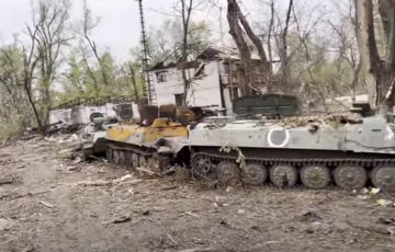 Цвинтар танків: відео наслідків провальної переправи росіян через Сіверський Донець