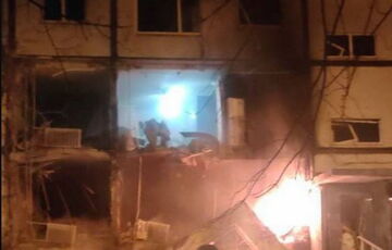 В Харькове ”шахед” атаковал жилой дом: первые кадры