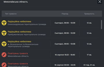 На карте тревог в Николаевской области появилась радиационная угроза: что это значит