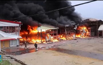 У Харкові на ринку ”Барабашово” вогнем пошкоджено близько 90 торговельних об’єктів, 20 - згоріли