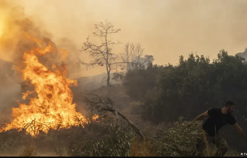 Лесные пожары в Греции добрались до склада с боеприпасами: прогремел взрыв (видео)