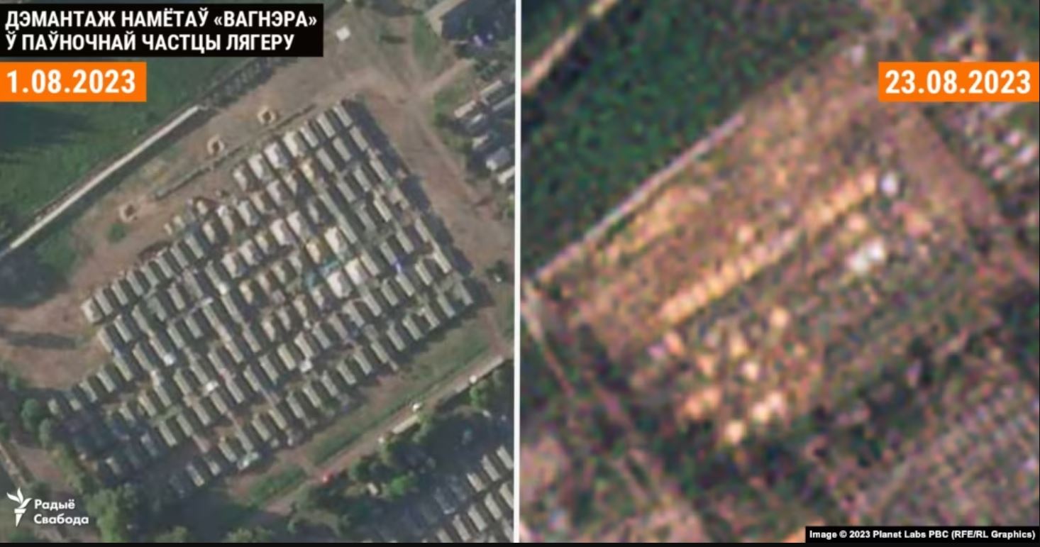 В Беларуси демонтируют лагерь ЧВК ”Вагнера”: снимки — фото