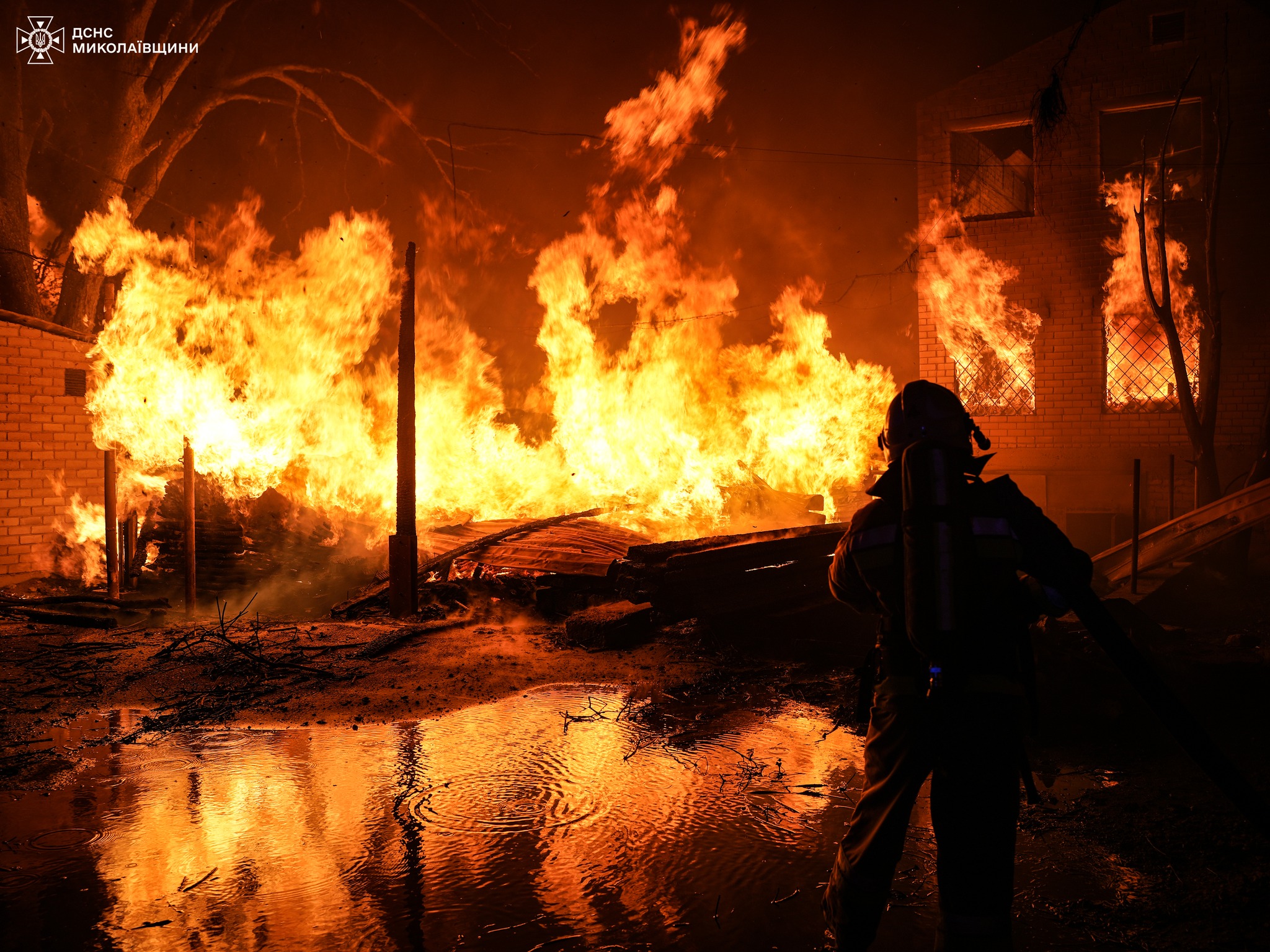 Масштабный пожар на деревообрабатывающем предприятии в Николаеве ликвидировали: кадры — фото 3
