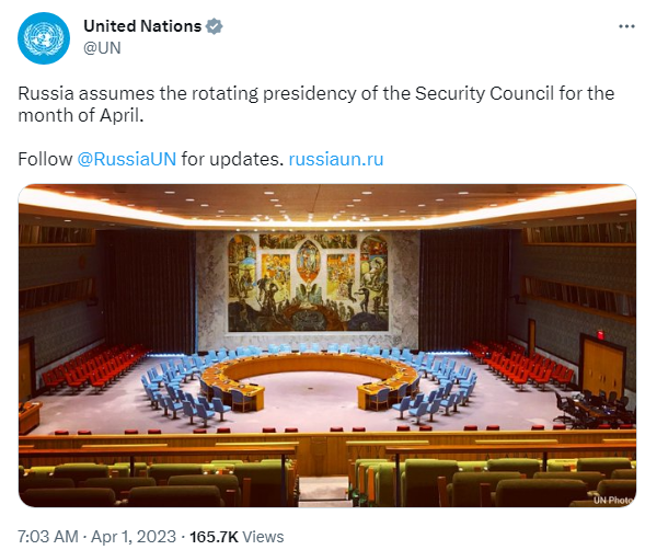 Россия весь апрель будет главенствовать в Совбезе ООН — фото