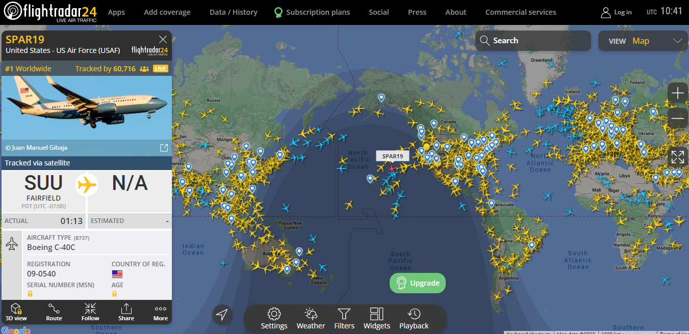 Американский военный самолет пересекает Тихий океан - Нэнси Пелоси летит на Тайвань? — фото 2