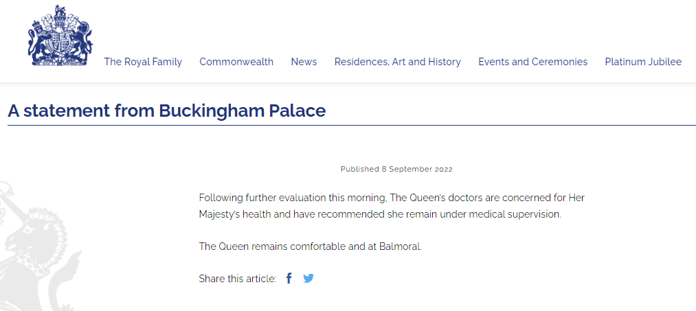 Лікарі королеви Єлизавети II заявили, що стурбовані її здоров'ям — фото