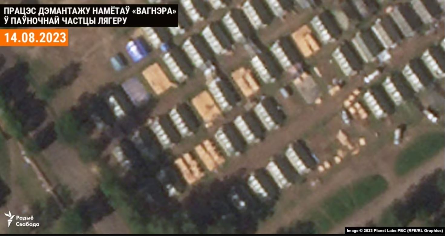 У Білорусі демонтують табір ПВК ”Вагнера”: знімки — фото