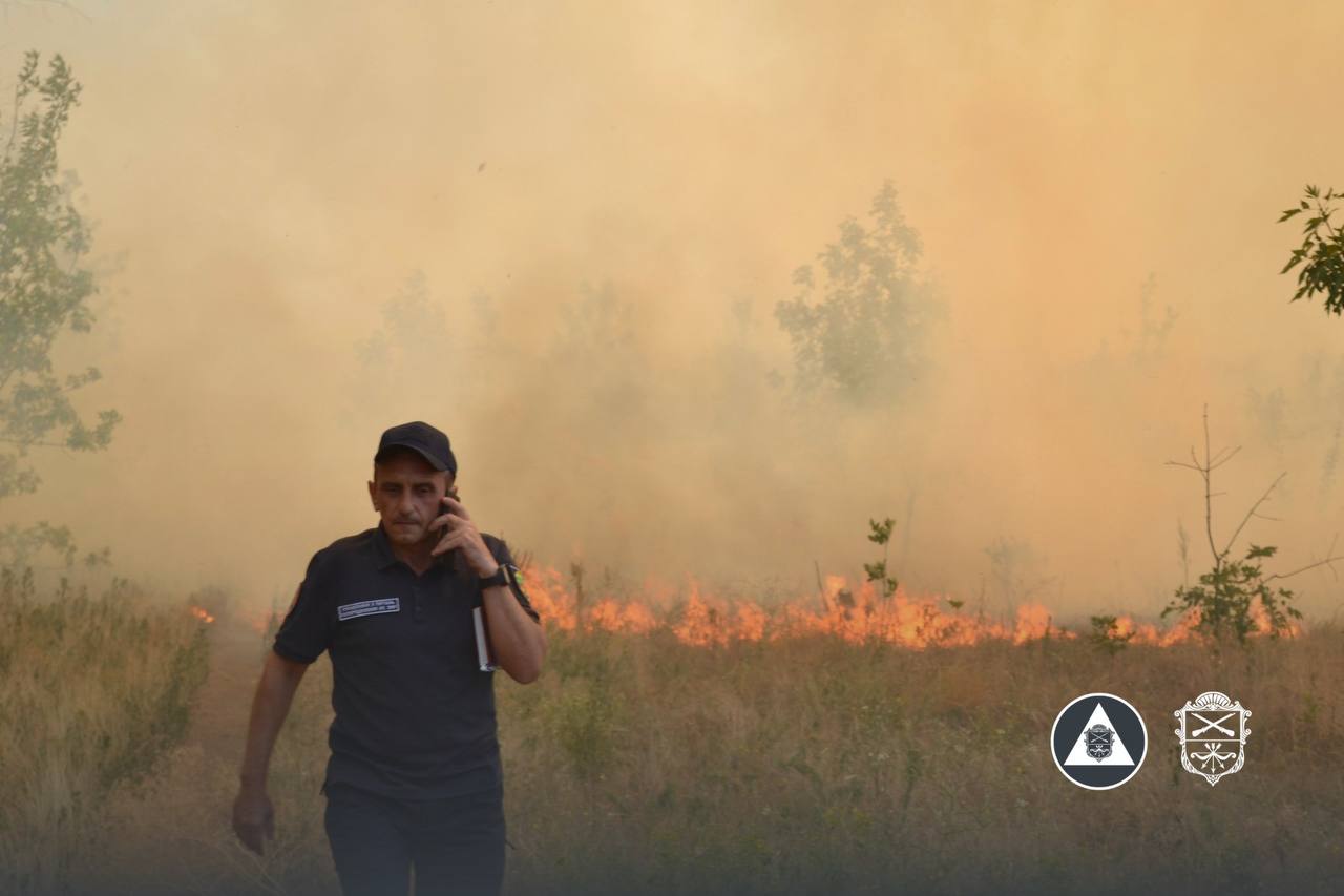 На острове Хортица вспыхнул масштабный пожар — фото На острове Хортица вспыхнул масштабный пожар — фото