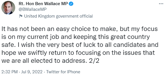 Бен Уоллес отказался от поста премьер-министра Великобритании — фото 2